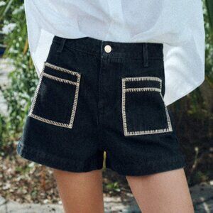 Embroidered Z1975 Denim Shorts Zara